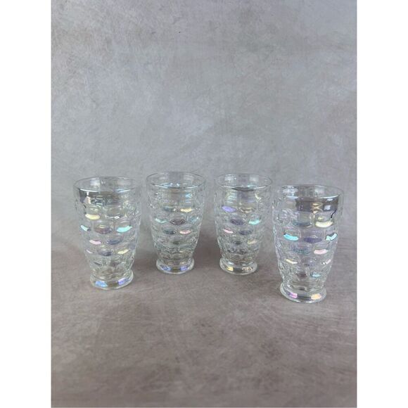 Federal Glass Colonial Iridescent 10 oz Tumblers Set of 4 - Picture 1 of 6